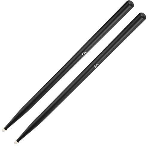 Trommelstöcke 5A Drumsticks Leichte Haltbare Maple Drum Sticks Musikinstrument-Zubehör für Kinderjugend(Schwarz)