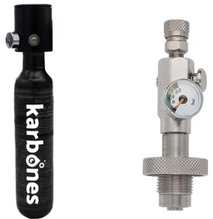 Karbones Mini Bouteille de Plongée avec Din Kit 10-12 Minutes Autonomie Plongée sous Marine Oxygène - Système scorkl smaco Amélioré Cylindre Portable…