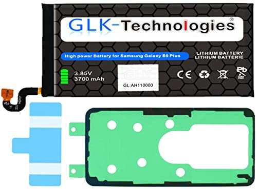 High Power Replacement Battery Compatible with Samsung Galaxy S9 + Plus SM-G965F EB-BG965ABA | Original GLK-Technologies Battery | 3700 mAh Battery | Includes 2 x Adhesive Tape Sets