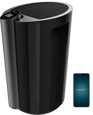 Cecotec Deshumidificador con Temporizador BigDry 9000 Professional Black Connected. 320 W, Deshumidifica 20L/día, Depósito extraíble de 4,5 litros, Control por wifi, Pantalla LED, Cobertura 90 m2