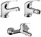 Set rubinetti Bagno lavabo Bidet Vasca Serie Italia, in Ottone Cromato, Completo di doccino e deviatore