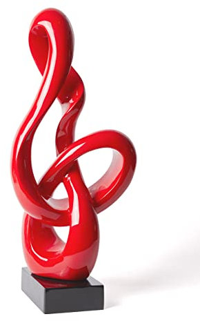 NENBOLEC Musik Dekor Skulptur Musiker Statue Geschenk Modern Arts Polyresin Rot 57cm