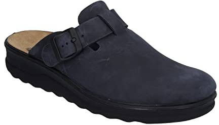 Westland Herren Pantoletten Sandalen Metz 265 Hausschuh Fettleder Fußbett Bequem Freizeit Uni dunkel-blau Fettleder Hausschuh