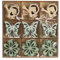com-four® 36x Dekoaufhänger Ostern - Osterschmuck aus Holz zum Aufhängen - Holzaufhänger für den Osterstrauch - Schmetterling, Blume und Gießkanne (36 Stück - weiß braun grün)