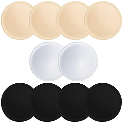 SKENGWEL 5 Pairs Round Bra Inserts Pads, Removable and Washable Bra Cups Inserts for Bikinis Top Swimsuit Sport Bra (5 Pairs Beige A/B 3 Color)