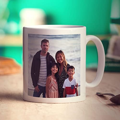 Personalised Photo Mug with Message - 11oz Cup - Add Your Own Text & Photo or Logo - Create Your Own - Customised Printed Gift For Him, Her, Anniversary, Wedding, Birthday