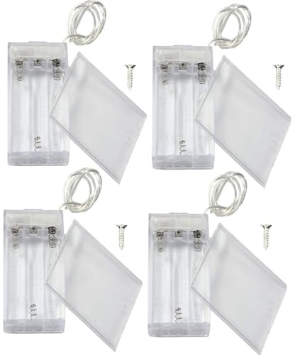 3 AA-Batteriehalter mit Schalter, 4 Stück 4,5 V Batteriehalter mit Schalter, 3 x 1,5 V AA Batteriehalter mit Kabeln und Schalter für LED-Lichterkette, DIY oder Befestigung