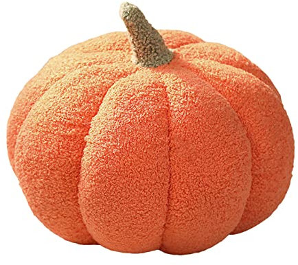 Aunaeyw Kürbis-Wurfkissen gefülltes flauschiges Plüschtier 2022 Halloween-Kürbis dekoratives Kissen Kissen Heimdekoration Partygeschenke (Orange, 35 cm)