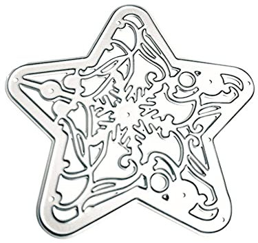 BYNYXI Stanzschablonen Weihnachten Neu, 3D Metall Stanzformen Kartenherstellung DIY Scrapbooking Fotoalbum Engel Schneemann Stern Ramen Prägeschablonen Stanzformen für Bastelformen Scrapbooking