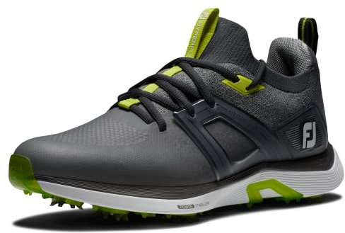Footjoy Herren Hyperflex Golfschuh, Kohlegrau/Limettengrün, 42 EU