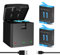 NATNO Batteria per Hero 12/11/10/9, Batterie Ricaricabile e Caricabatterie per Hero 12 Hero 11 Hero 10 Hero 9 Mini Creator Edition Black CHDHX-901-XX (1 Caricatore + 2 Batterie)
