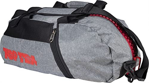 TOP TEN Rucksack-Tasche „Grey“ - 55 cm x 29 cm x 27 cm, grau-rot