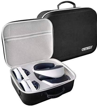 Aokicase Hard Shell Case for PlayStation VR2 All-in-One VR Gaming Headset and Touch Controller, Portable Travel Case Storage Bag with Shoulder Strap (PS VR2, Black) GP-512