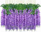Denxahao Kunstblumen künstliche Glyzinien Blumen, Girlande Pflanze gefälschte hängende Blumen Rebe Künstliche Wisteria Girlande für Hochzeit, Geländer, Zuhause, Büro, Party, 110CM (12PCS/Violett)