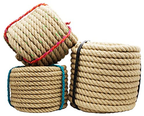 LQSSA Corde En Jute 50M, Corde En Chanvre Naturel Pour Griffoir de Chat Bricolage Jardinage/35Mm 50M