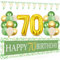70 Geburtstag Deko Grün Gold, Lange Happy 70th Birthday Banner 210×40cm, Luftballon 70. Geburtstag und Dreieckiges Flaggen, Grün Gold Geburtstagsdeko für 70 Frauen Mann