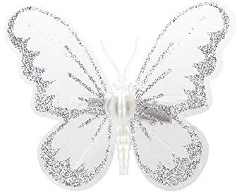24 Piezas de Adornos de Mariposa Huecos con Purpurina, Adornos de Mariposa para árbol de Navidad, Adornos de Mariposa para árbol de Navidad, Mariposas con Purpurina 3D con Clips para(#1)