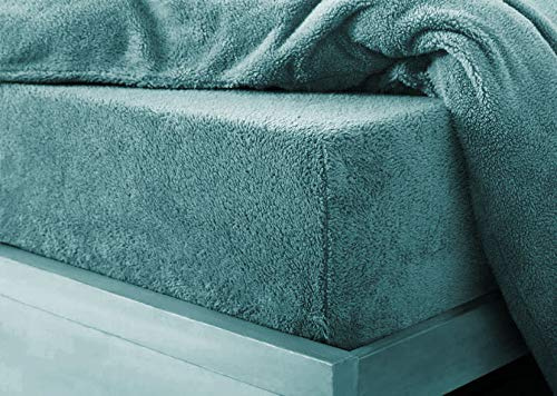 Teddybär-Fleece-Spannbettlaken, extra tief 30 cm oder Bettbezüge, Einzelbett, Doppelbett, Kingsize, Super King Size UK (Super King Teal)
