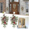 Christmas Decorations 2pc Türkranz Weihnachten Wandschmuck für Tür, rote Tropfenkegel, künstliche Dekoration, zum Aufhängen, Faux, Deko Weihnachten Weihnachtskranz Haustür (Green, One Size)