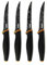 Excelsa Steak Set 4 Coltelli da Bistecca, Manico e Lama Nero, Acciaio INOX