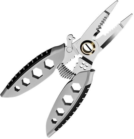 Jasfyee Multipurpose Wire Stripper, 7 Inch Wire Strippers and Crimping Tool, Electrical Wire Stripping Tool, Stripping Cutting Crimping Splitting, for Electricians