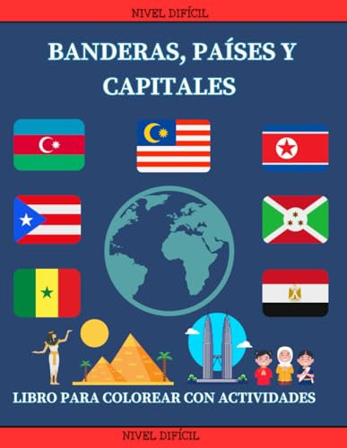 BANDERAS, PAÍSES Y CAPITALES: Nivel difícil