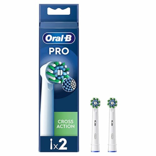 Oral-B Cross Action Ersatzkopf, 2 Stück, Mittel, Nylon, X-filament, Inclined, Zahnbürstenkopf