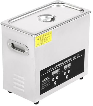 6.5L Ultrasonic Cleaner with Heater and Timer, 200W Sonic Cleaner with Heater Basket, Ultrasonic Carburetor Cleaner for Jewelry, Denture, Metal Parts, Carburetor, Fuel Injector, Record, Circuit Board