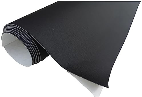 TAPHICEROS Leder Reparatur Set | Schwarz 100cm x 140 cm | Meterware Kunstleder Selbstklebend Lederreparatur Lederflicken Set Hochwertiges Lederflickenset für Autositz Sofa Möbel Bürostuhl