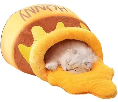 Cat Bed House Seasons Universalize Plush Mat, Cat Cushion, Basket, Honey Jar Shape, Pet Product for Small Cats, 1 Set