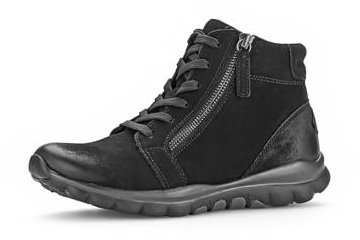 Gabor Damen Schnürstiefeletten, Frauen Stiefeletten,Winterstiefeletten,Winterschuhe,warm,gefüttert,Boots,Stiefel,schwarz (Mel.),43 EU / 9 UK