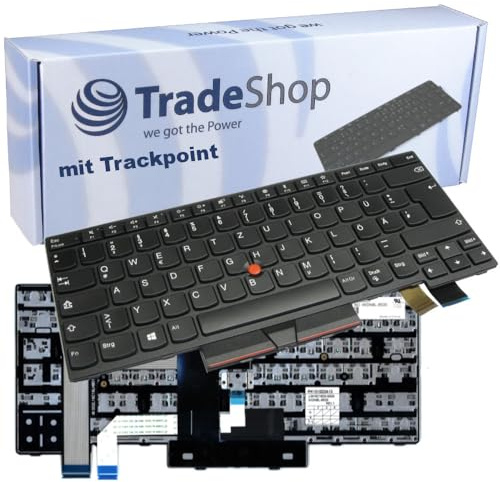 Trade-Shop Original Laptop Tastatur/Notebook Keyboard Deutsch QWERTZ mit Trackpoint für Lenovo ThinkPad T470 T470C T480 T410 01AX458 01EN612 01AX417