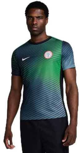 Nike Men's Nigeria Herren Dri-fit Academypro Short-Sleeve Top Pm, Cool Grey/Lucky Green/Black/White, XL