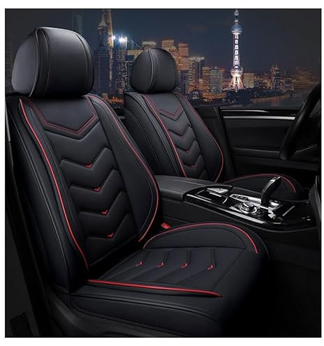Full Set Auto Sitzbezüge für op𝙚l Corsa C Hatchback(2000-2009),Roter wasserdichter Sitzbezug, Sitzbezug aus echtem Leder, bequem und langlebig, für alle Jahreszeiten geeignet