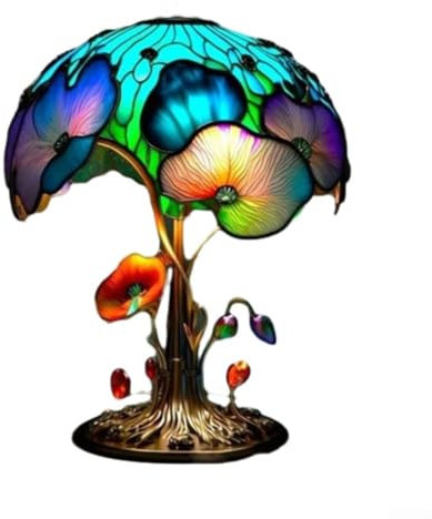 HOHOVYVY Mushroom Lamp,Pilzlampen Tischlampe,Kreative Bunte Harz Nachttischlampe Pilz Retro Nachtlicht Atmosphäre(lamp F)