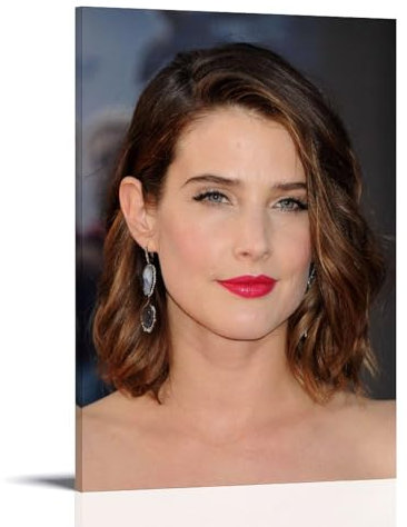 XXueMei Filmschauspieler Cobie Smulders 1 Vintage-Poster auf Leinwand, Schlafzimmer, Dekoration, Sportlandschaft, Büro, Raumdekoration, Geschenk, 60 x 90 cm, Rahmenstil