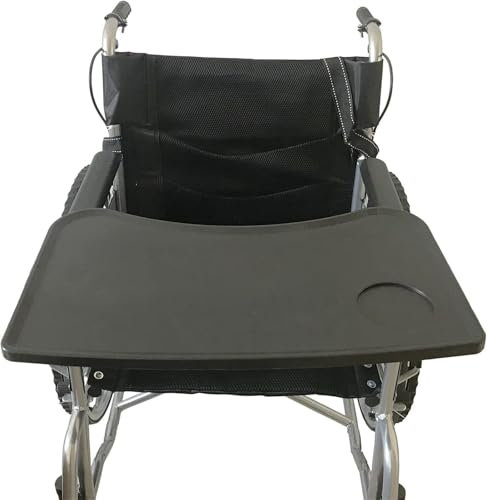 Wheelchair Tray Table with Cup Holder Detachable Wheelchair Table Removable Wheelchair Lap Tray Lightweight Portable Wheelchair Dinner Table Accessories for Adults with Cup Holder and Phone Groove