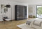 Drehtürenschrank >Modesty< in Glas Basalt/grau metallic - 181x210x54 (BxHxT)