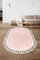 Dijidekor Ultraweicher Plüsch-Teppich Hochwertiger Teppich Wohnzimmer | Teppich waschbar für Korridor, Schlafzimmer | Bakterienresistent und leicht Küchenteppich | rosa - Oval - 50 x 80 cm - mit Blatt