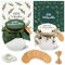 YANSYUN 40 Marmeladendeckchen Weihnachten Sets, Marmeladendeckchen Weihnachten 15 * 15cm + 20m Jute Garn + 40 Justiergummi + 40 Geschenkanhänger, Weihnachtliches Dekor für Marmeladengläser Klein