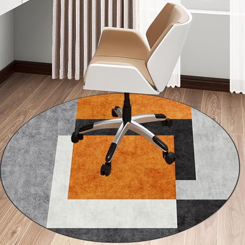 KQIEJUY Office Gaming Chair Mat for Carpet, Heavy Duty Office Chair Mats 70 cm(27.56) for Hardwood Floor, Floor Protectors for Rolling Chairs, Desk Chair Mat for Carpeted Floors, Round Protector Rug
