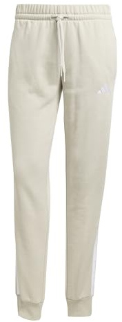 adidas Women's Essentials 3-Stripes Fleece Slim Pants, Wonder Alumina/White, S