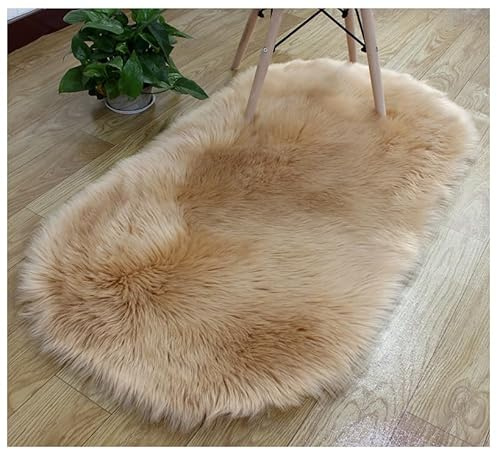 TMTGTS Teppich Schlafzimmer Weich Flauschig Schaffell Kuschelteppich Teppich Fell Karat Flokati Teppich Carpet Bedroom Rugs Moderne Wohnzimmer Deko Bettvorleger Läufer Schlafzimmer (60x120cm,5#)