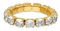 Purelei® Elastischer Ring mit Zirkoniasteinen (Gold) – Damenring aus langlebigem Edelstahl – Wasserfeste Ringe – Größe S/M – Modeschmuck für deinen individuellen Look