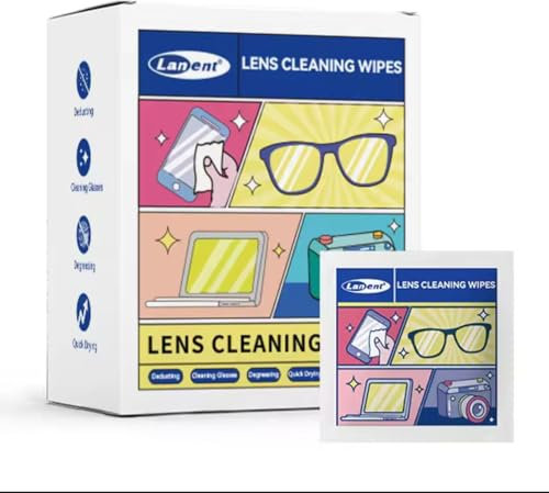 Lanent Lens Cleaning Wet Wipes Pack of (100)- Screen Cleaner Glasses Wipes for Eyeglasses, Sunglasses, Camera Lenses, and Screens, Pre-Moistened, Anti-Fog