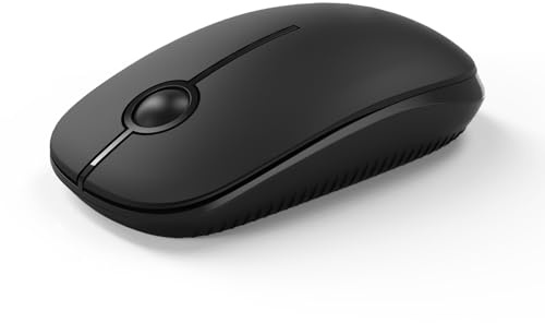 Seenda Wireless Mouse, Silent with 2.4G USB Receiver, Black | 18-Month Battery Life, 1600 DPI Optical Tracking, Ambidextrous, Portable for Laptop/PC/Computer/Notebook