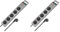 Brennenstuhl Super-Solid Steckdosenleiste 5-Fach (Mehrfachsteckdose mit Schalter und 2,5m Kabel - aus bruchfestem Polycarbonat) schwarz/Silber (Packung mit 2)