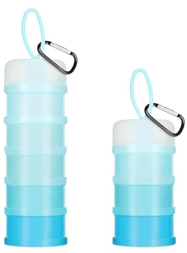 Baderke Proteinpulver-Reisebehälter mit Trichterständer, 5 und 3 Schichten, stapelbar, Reisepulverbehälter, Formel, Nahrungsergänzungsmittel, Organizer, Aufbewahrungshalter für Workout, Fitness, 2