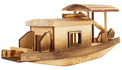 Garneck Kleines Fischerbootmodell Angelboot Für Vintage Deko Cartoon-segelboot Fischzuchtboot Fischerboot Modell Nautische Tischdeko Miniaturboote Holz