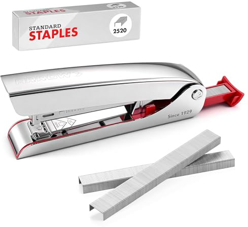 Arrow Metal Stapler, Full-Strip Stapler for Desk with 2520 Staples